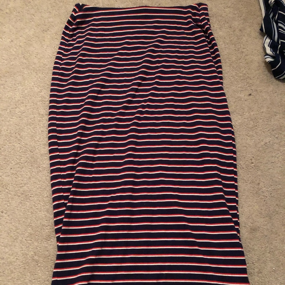 Mid Length Striped Skirt